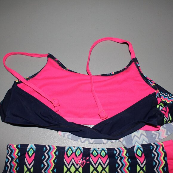 Multi Color 2 Pcs Justice Bikini Swimsuit Size 14 - Picture 6 of 11